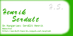 henrik serdult business card
